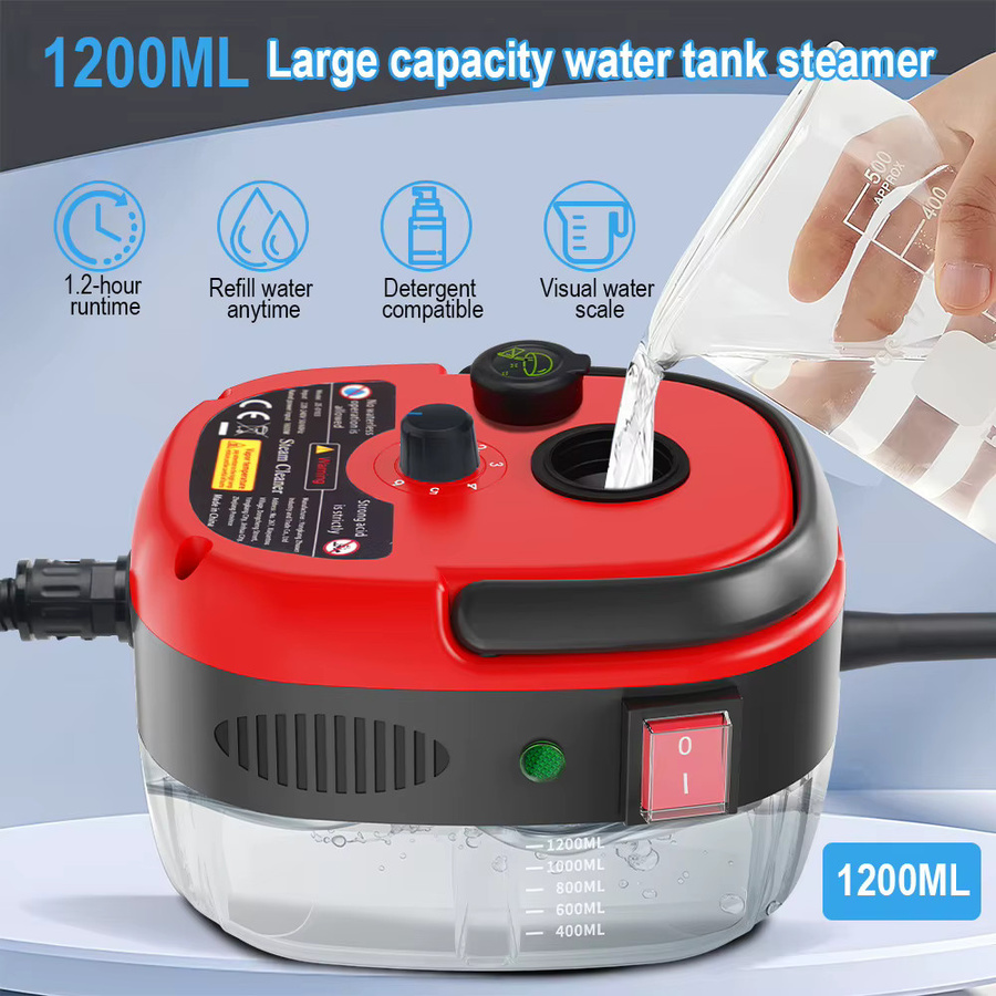 BALASHOV Handdampfreiniger mit Hochdruck und Hochtemperatur in Grau mit 1200 ml Wassertank für Haushalt, Gewerbe und Auto - Bild 6