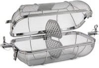 WEBER Grillkorb CRAFTED Drehspieß-Korb fein 7686 aus Edelstahl in Silber - Bild 1