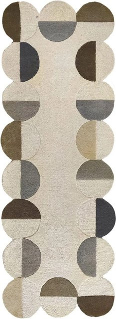 Flair Rugs Wollteppich Mia Frame in Beige mit High-Low-Effekt, B/T: 80 x 230 cm - Bild 1