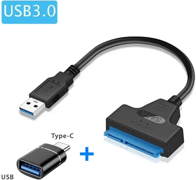 Congdi USB 3.0 zu SATA-Adapter für 2,5 Zoll externe HDD und SSD, SATA III 6 Gbit/s, Schwarz - Bild 1