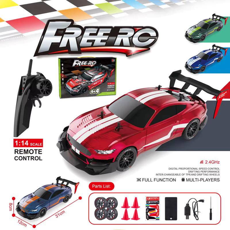 Kelaton Ferngesteuertes Auto, 1:14, Vier-Rad-Antrieb, LED-Autobeleuchtung, Rot - Bild 6