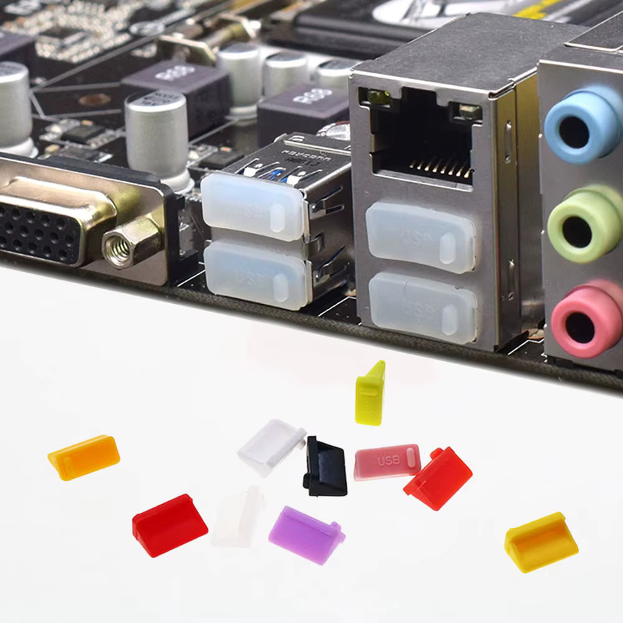 Jcd 10er Set Universal Silikon Staubschutz Kappen für USB-C Anschlüsse in Weiß - Bild 2