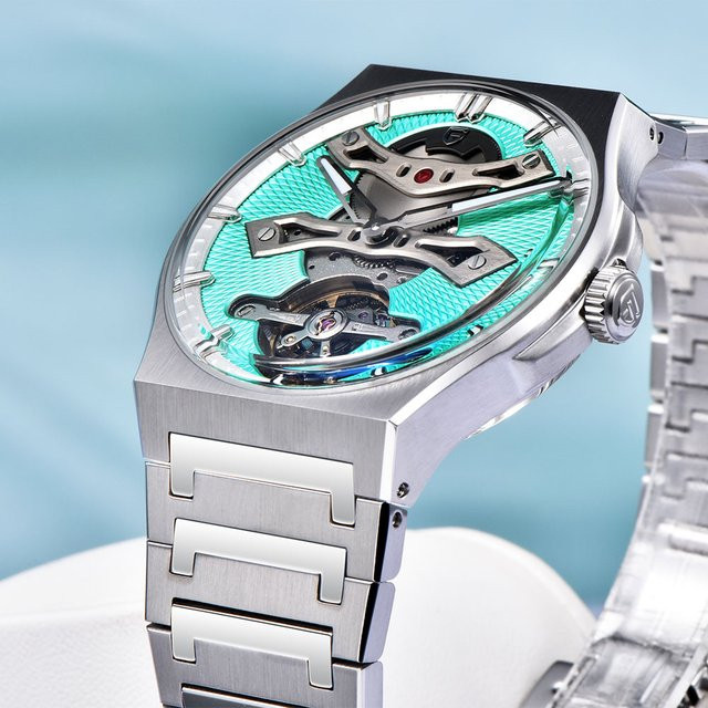 PAGANI DESIGN Armbanduhr Automatik, Edelstahl, Weiß, 42 mm, Herren - Bild 1