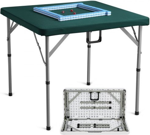 VEVOR Mahjong Table mit Mahjong Tiles Set, 4 Player, Green/White - Bild 1