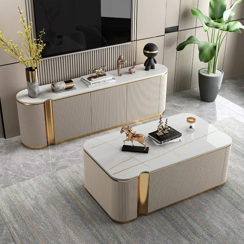 Minimalistischer TV-Schrank von DUTRIEUX in Beige, schmaler TV-Ständer für dein Wohnzimmer - Bild 2