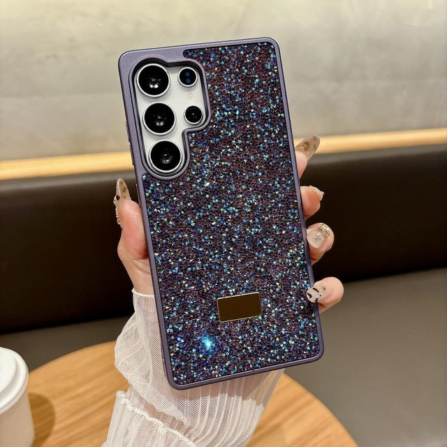 Bunte Glitzer Handyhülle mit Strasssteinen und Kameraschutz für Samsung Galaxy S25 Ultra, S25 Plus, S24 Plus und S23 Ultra in Multicolour und Purple - Bild 1