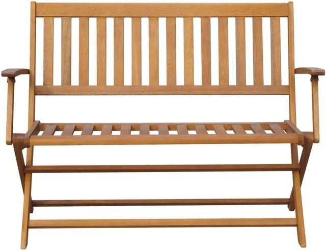 vidaXL Gartenbank aus geöltem Akazienholz in Braun mit Armlehnen, Breite: 120 cm, Höhe: 89 cm, Tiefe: 60 cm - Bild 1