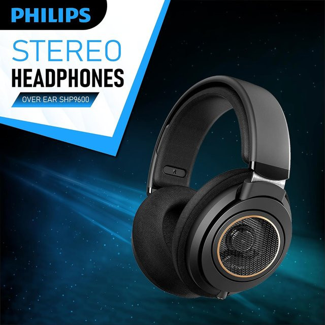 Philips SHP9600 HiFi-Stereo-Kopfhörer in Schwarz mit 3,5 mm und 6,3 mm Anschluss - Bild 1