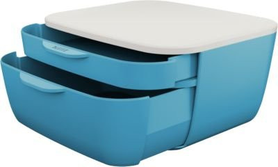 Leitz Cosy Schubladenbox mit 2 Schüben, blau, B: 25,1 cm, T: 27,5 cm, H: 14,3 cm - Bild 1
