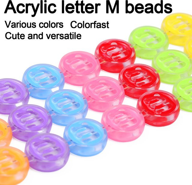 JHNBY Acryl-Sandwich-Perlen Buchstabe M, 22 mm - Bild 1