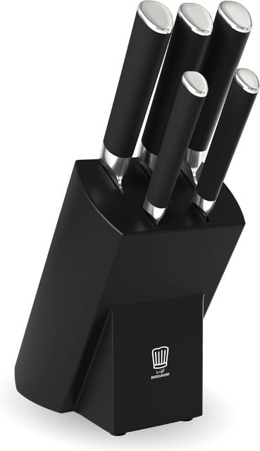 Fackelmann Chefkoch Messerblock, 6-teilig, schwarz und silber - Bild 1