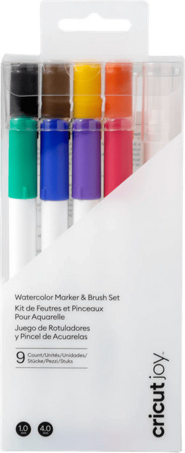 Cricut Joy Aquarellmarker und Pinsel Set, 9er-Pack, Mehrfarbig, 1,0 mm - Bild 1