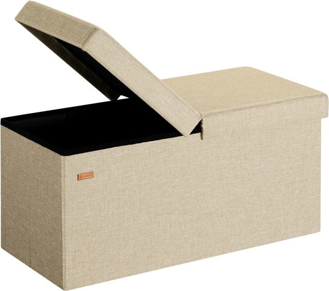 Casaria Sitzbank mit Klappdeckel in Beige, B/T/H: 76 x 38 x 38 cm - Bild 1