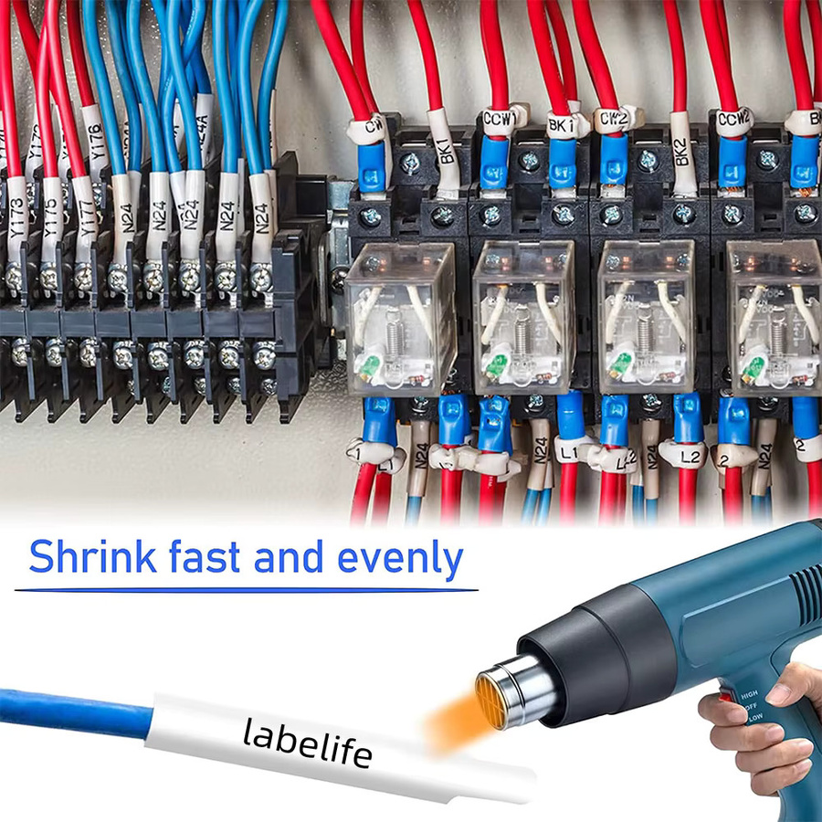 Brother Schrumpfschlauch-Band für P-touch Etikettiergeräte in Gelb und Weiß kompatibel mit HSe-231 HSe-211 HSe-221 HSe-631 PT-E550W E300 E500 P750WVP P900 P950W 7600 - Bild 6