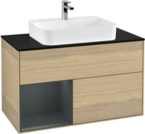 V&B Waschtischunterschrank Finion 100 Wandbeleuchtung in Eiche lackiert B/T/H: 100 x 50,1 x 50,1 cm - Bild 1