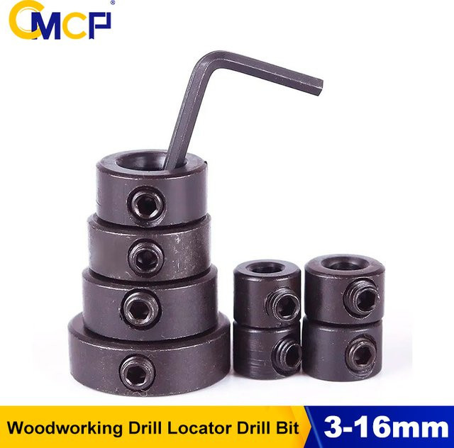 xcan Bohrer Tiefenanschlag Set 8 Stück in Schwarz für Holz Bohrer 3-16mm - Bild 1