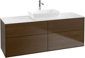 V&B Waschtischunterschrank Finion mit Wandbeleuchtung in Walnut Veneer, B/T/H: 160 x 60 x 50,1 cm - Bild 1