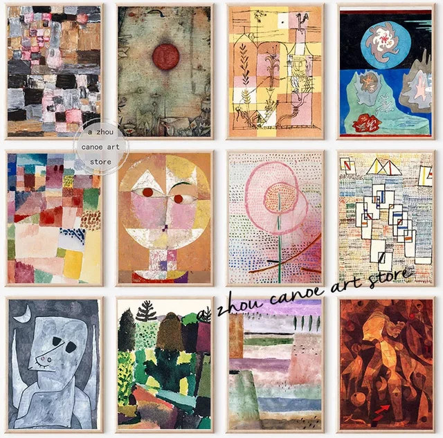 Leinwandgemälde Potdemiel Alte Stadt 1946 von Paul Klee als abstraktes Landschaftskunst-Poster in Mehrfarbig - Bild 1