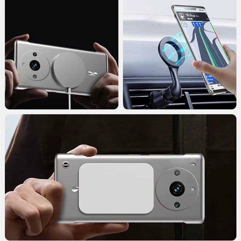 LYYDFUMAN Magnetische Handyhülle für Realme GT NEO 2 3 3T 10 11 12 13 Pro Plus, Ultradünne Rahmenlose Metall-Schutzhülle mit MagSafe Unterstützung, Stoßfest, Blau und Silber - Bild 2