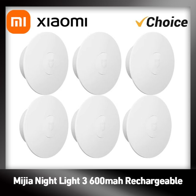 Xiaomi Mi Nachtlicht 3 Version mit Bewegungssensor und einstellbarer Helligkeit, wiederaufladbar 600mAh, intelligentes LED Nachtlicht - Bild 1