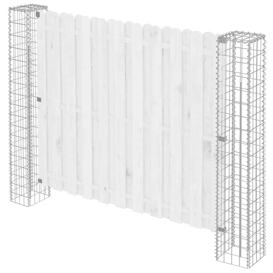 vidaXL Zaunpfosten aus Metall, 2 Stück, Silber, quadratisch, B/T/H: 20 x 20 x 190 cm - Bild 1