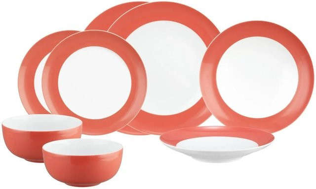 Seltmann Weiden Liberty Pure Colors Einsteiger-Set 8-teilig aus Porzellan in Flamingo Red - Bild 1