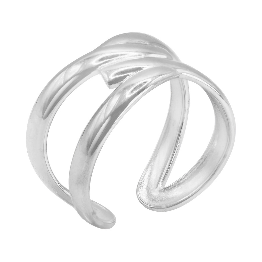 Papia Damenring Edelstahl, Silber, Gold, ohne Stein - Bild 1