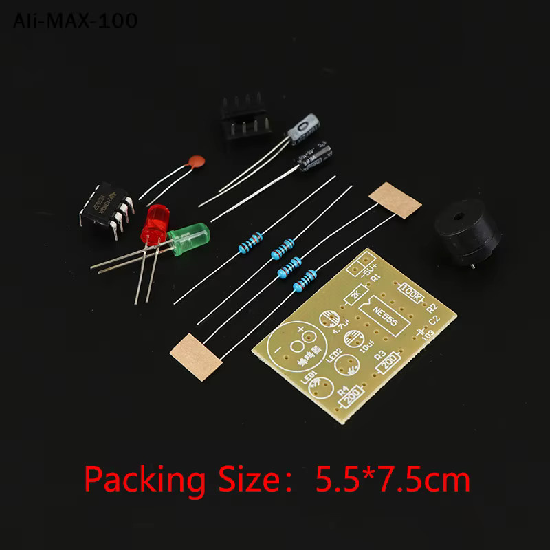 Ys NE555 DIY-Kit LED-Blinker und Signalgenerator-Schaltkreis mit Leiterplatte in Multicolour für Elektronik-Ausbildung und Lötpraxis - Bild 3