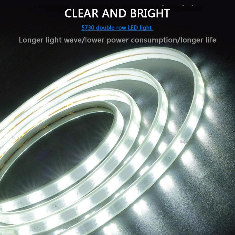 Yongkomo LED-Streifenlicht 5730 Weiß, 8m wasserdicht IP67 mit EU-Stecker für Außenbereich und Dekoration - Bild 7