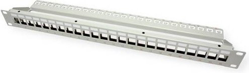 Roline 19-Zoll Keystone-Modulträger, 24 Ports, geschirmt, grau - Bild 1