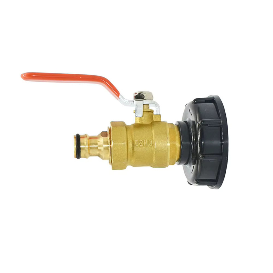 XGYN Messing Adapter Nippel mit 1 Zoll Gewinde und 16mm Anschluss für IBC Tank und Gartenschläuche, Farbe: Gold - Bild 2