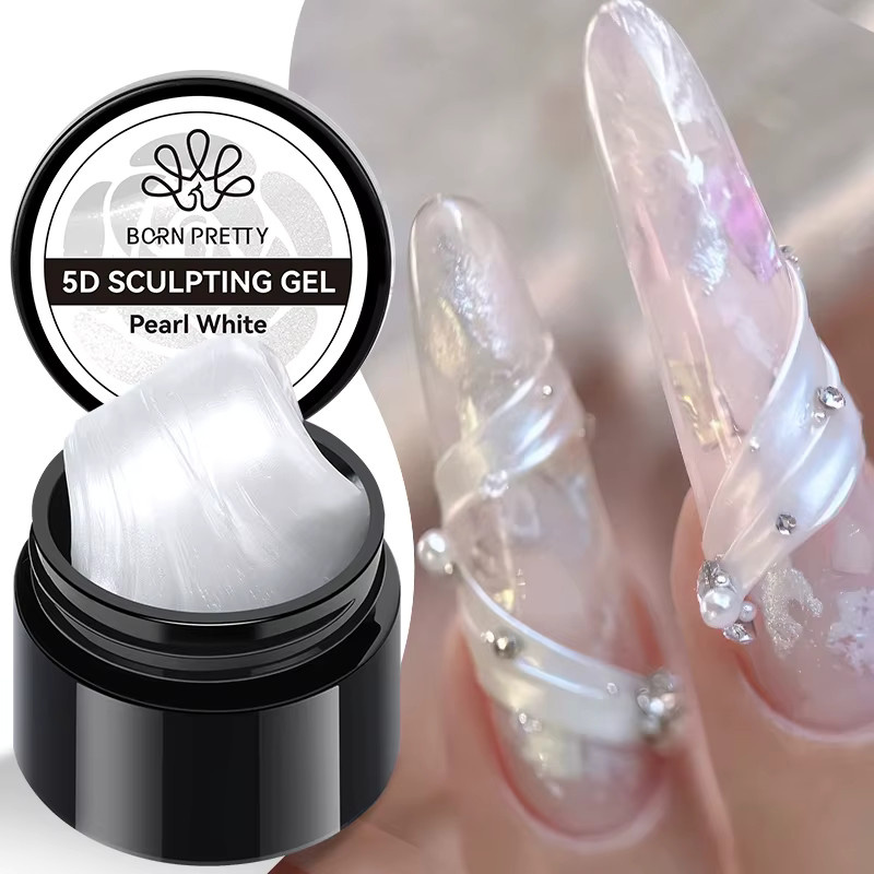 BORN PRETTY 5D Modellier-Gel Nagellack, Perlweiß, 5g - Bild 3