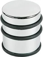 ALCO Türstopper rund aus verchromtem Eisen in Silber, rutschfest mit gummierter Unterseite, Durchmesser: 6,5 cm, Höhe: 7,0 cm - Bild 1