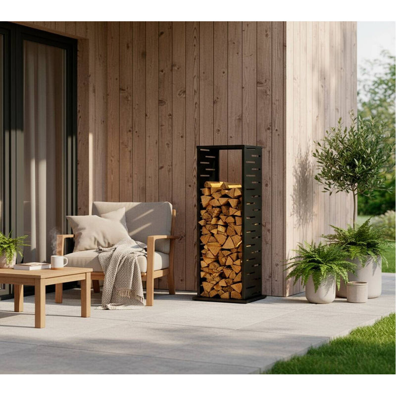 Westmann Kaminholzregal Luma Grid Anthrazit B/T/H: 38 x 38 x 112 cm - Bild 6