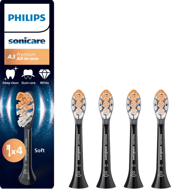 Philips Sonicare Premium All-in-One Aufsteckbürsten HX9094/88 Schwarz und Blau, 4er Pack - Bild 1