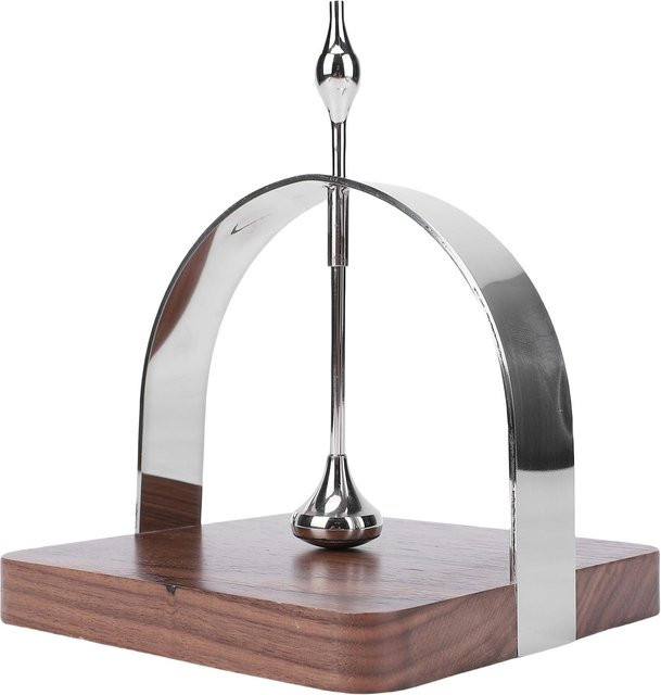 Serviettenhalter aus Edelstahl und Walnuss mit beschwertem Arm in Silber - Bild 1