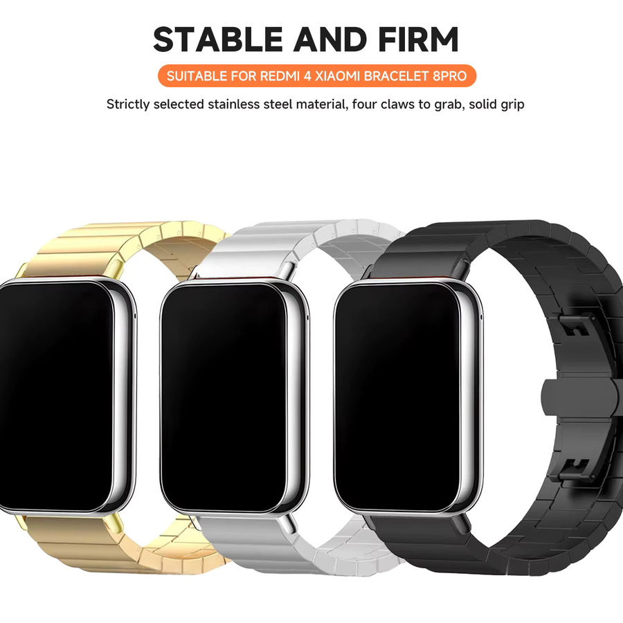 FancyWrist Uhrenarmband Edelstahl, Silber, für Xiaomi Mi Band 9 Pro 8 Pro - Bild 3