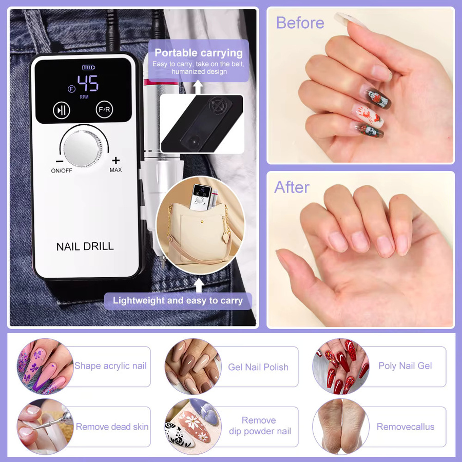 MOSKANY Elektrischer Nagelbohrer, Weiß, Unisex - Bild 5