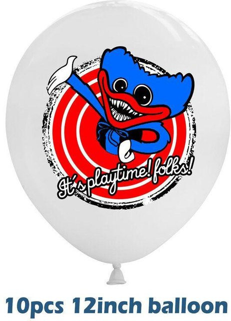 Poppy Playtime Partydekoration NacrePith Weiße Latexballons für deine Geburtstagsparty, 10 Stück - Bild 1