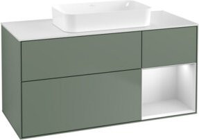 V&B Waschtischunterschrank Finion mit Wandbeleuchtung, Farbe Weiß matt lackiert, B/T: 120 x 60 cm - Bild 1