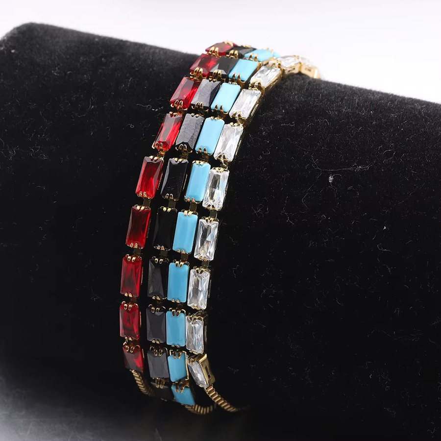 VQYSKO Armband Edelstahl, 18K Gold plattiert, Diamant, Zirkonia, Damen - Bild 2