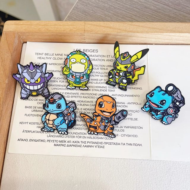 MINISO 6-teiliges Set Anime Pokemon Emaille Pins, Unisex - Bild 1