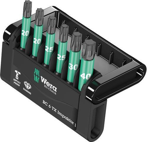 Wera Mini-Check Impaktor 2 Bit-Set 6-teilig mit Torx-Bits in Multicolour - Bild 1