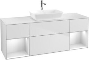 V&B Waschtischunterschrank Finion in Weiß Lack, Breite: 160 cm, Tiefe: 50,1 cm, Höhe: 50,1 cm - Bild 1