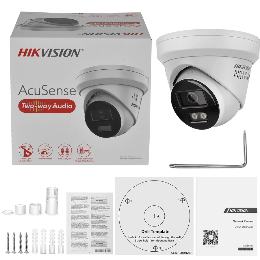 Hikvision DS-2CD2383G2-LI2U/SL IP-Kamera 8MP Acusense Smart Hybrid Light mit Mikrofon, Blitzlicht und akustischer Warnung in Weiß - Bild 3