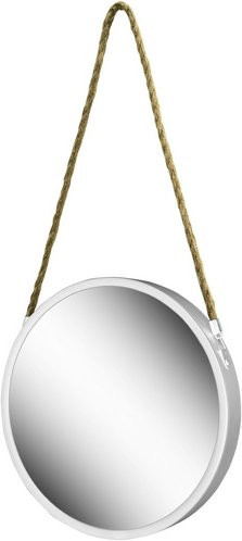 Runder NOOR living Spiegel aus Metall in Weiss, Durchmesser: 30 cm, Tiefe: 4 cm - Bild 1
