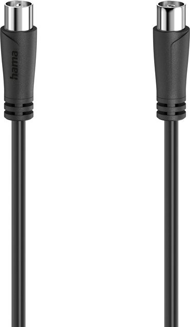 Hama Antennen-Kabel Koax-Stecker mit Koax-Kupplung, 1,5 m, Schwarz - Bild 1