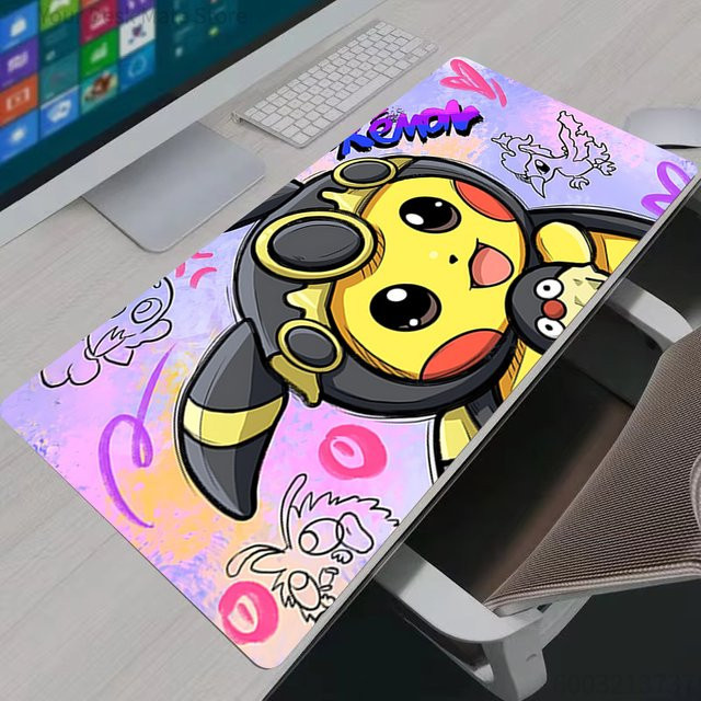 Potdemiel Gaming-Mauspad Pikachu Kawaii Schreibtischunterlage in Multicolour - Bild 1