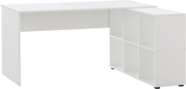 Eckschreibtisch Pigeon von Möbelpartner in Weiß mit 6 Fächern, H x B x T: 73,6 x 150 x 121,6 cm - Bild 1