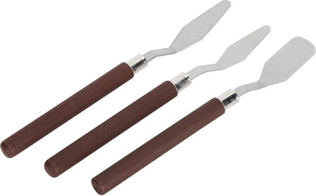 Igeteck Spachtel-Set aus Edelstahl für Ölgemälde und Tonskulpturen, 3 Stück, Farbe: Weiß - Bild 1